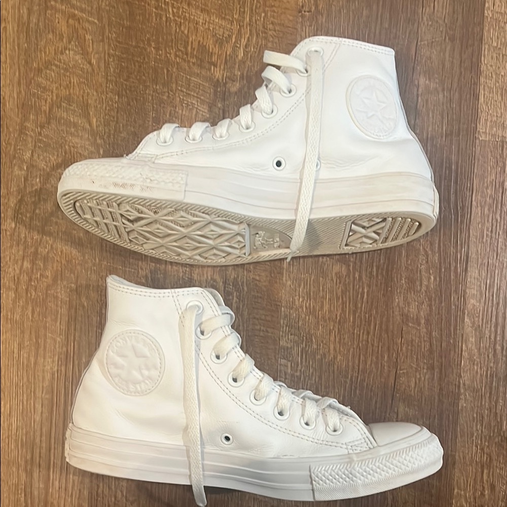 Converse All Leather White High-Top Sneakers